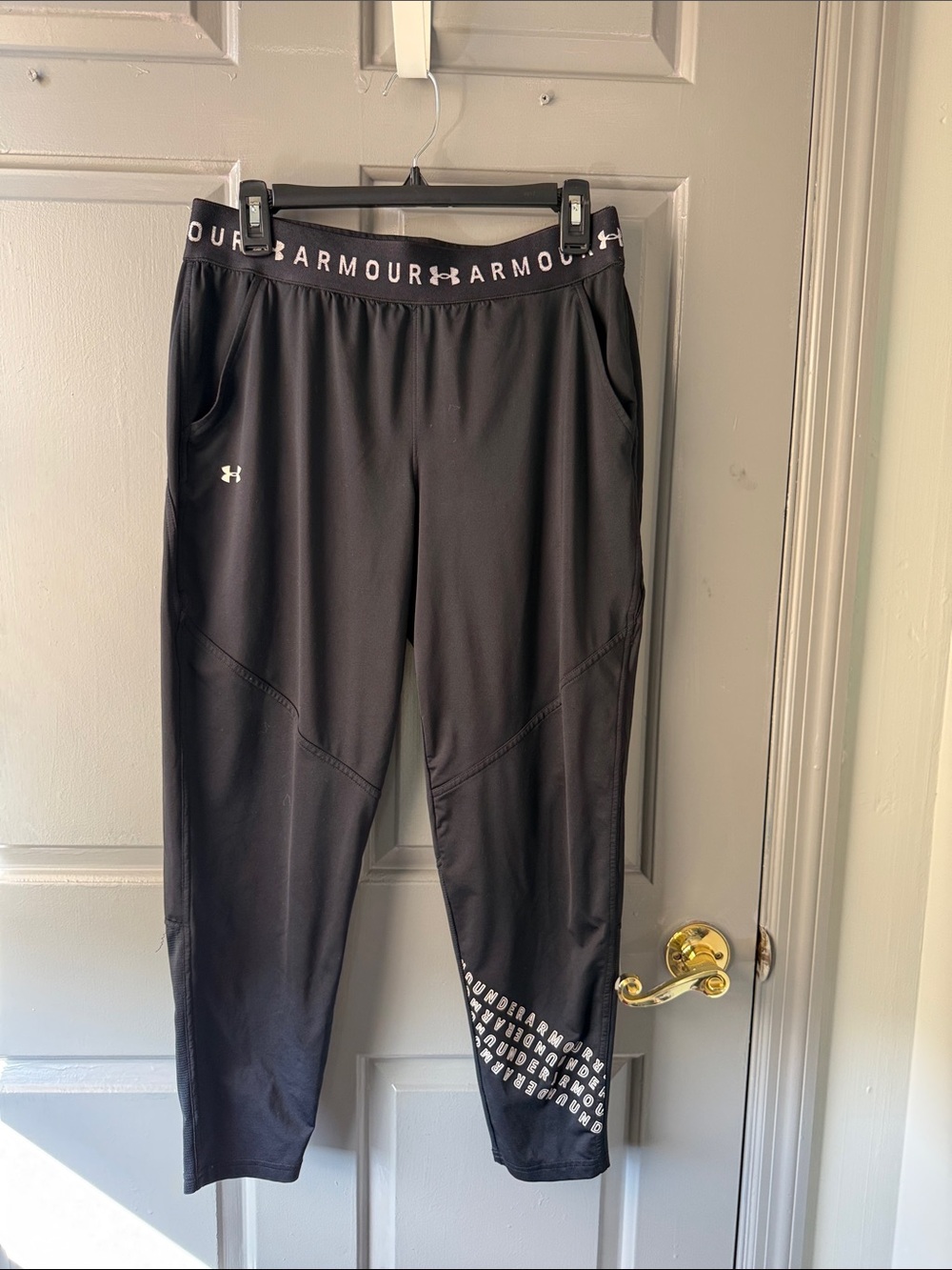 Under Armour Black Performance Track Pants with Logo Waistband